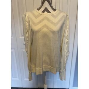 Pilcro Anthropologie Sweater Women Medium Cream Pullover Sweatshirt Solid Raglan